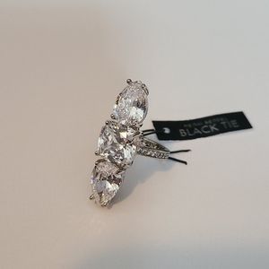 Henri Bendel Black Tie faux diamond ring, sz8